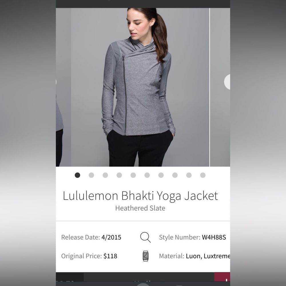 Lululemon Bhakti Yoga Cream  Jacket size 4 pre loved great cond.